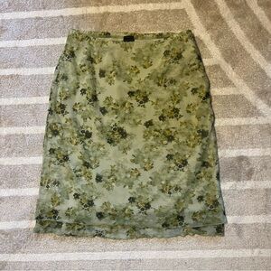 Y2k mesh Floral Green Skirt